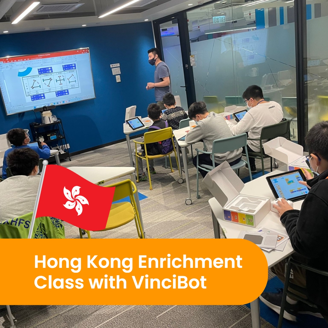 MatataStudioEDU's tweet image. Great to see children in this Hong Kong Enrichment Class learning to code with the VinciBot 🤖

#matatalabpilotprogram #VinciBot #CodingLikeABC #STEMeducation #stemkids #CodingParty #MatatalabProduct #SpecialCodingBots #HandsOnCoding #GamifiedCoding #scratchcoding #learncoding