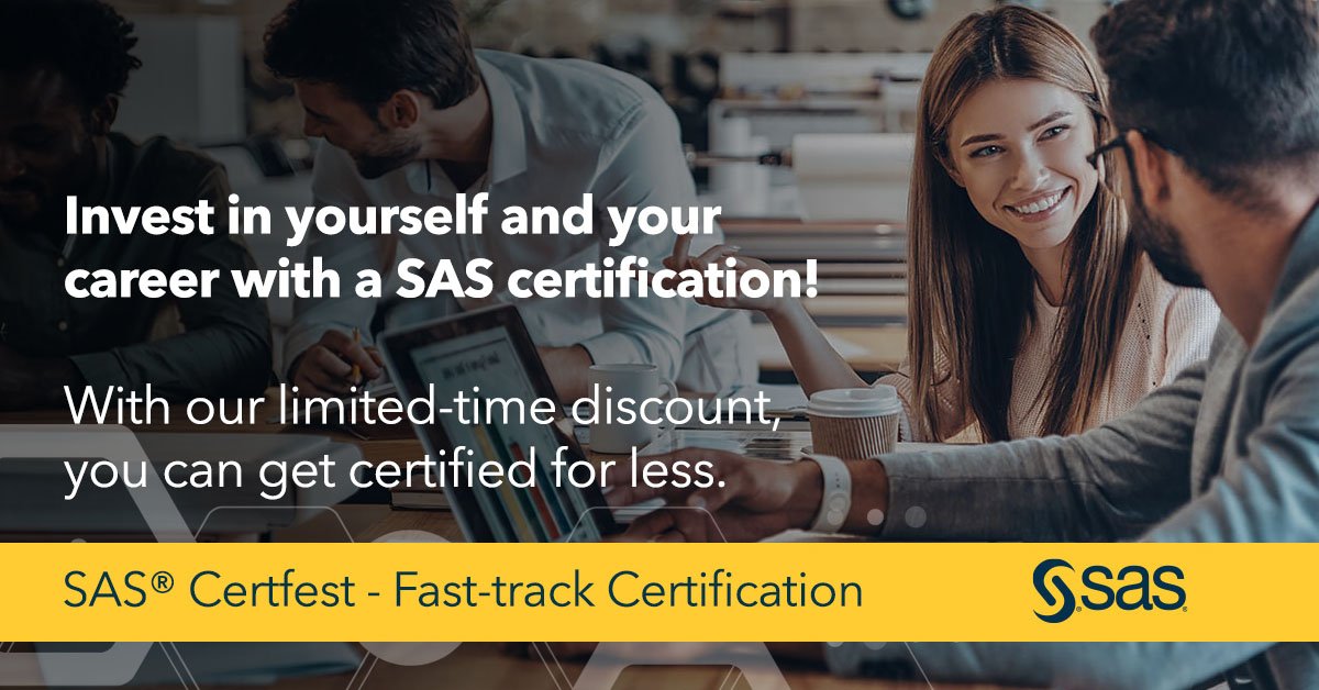 SassyGeorg's tweet image. Ready to ace the SAS certification exam? Our instructor-led exam preparation provides personalised attention, structured learning, and a collaborative environment to support you.  Register now! sas.com/gms/redirect.j…
#SASCertFest #DataSkills #SASProfs