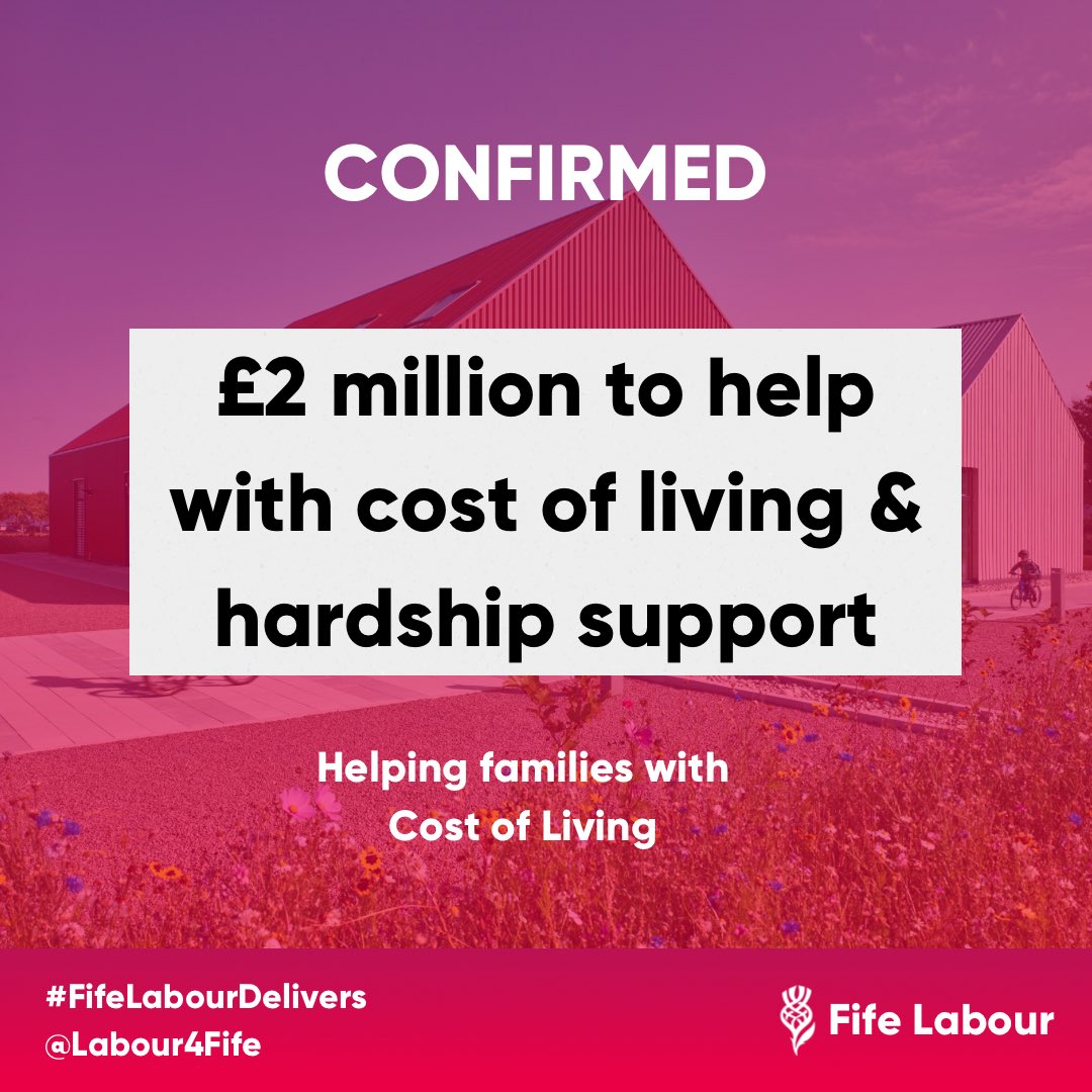 🚨 CONFIRMED 🚨 

<a href="/FifeLabour/">Fife Labour #FifeLabourDelivers</a> secured £2 million to help Fifer’s with the cost of living.

#FifeLabourDelivers