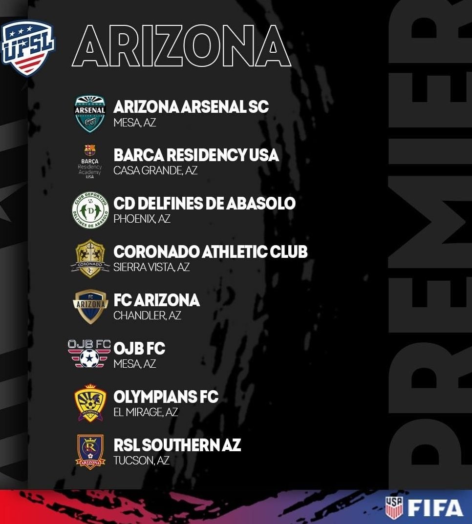 Well, would you look at that! 👀 <a href="/UPSLsoccer/">UPSL</a> Arizona's Premier League is set. Come support the boys as we face off against some of the top teams in the country...including the defending national champs! #rslaz #realsaltlake #upslsoccer rslazsoccer.com/upsl