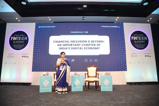 FinancialXpress's tweet photo. Live from #FEFintech | Jayshree Vyas, MD, SEWA Bank is delivering an enlightening valedictory talk on Financial Inclusion &amp; Beyond: An Important Chapter Of India's Digital Economy.

#FinancialExpress #FEFinTechSummit https://t.co/ZStmEe4ayH
