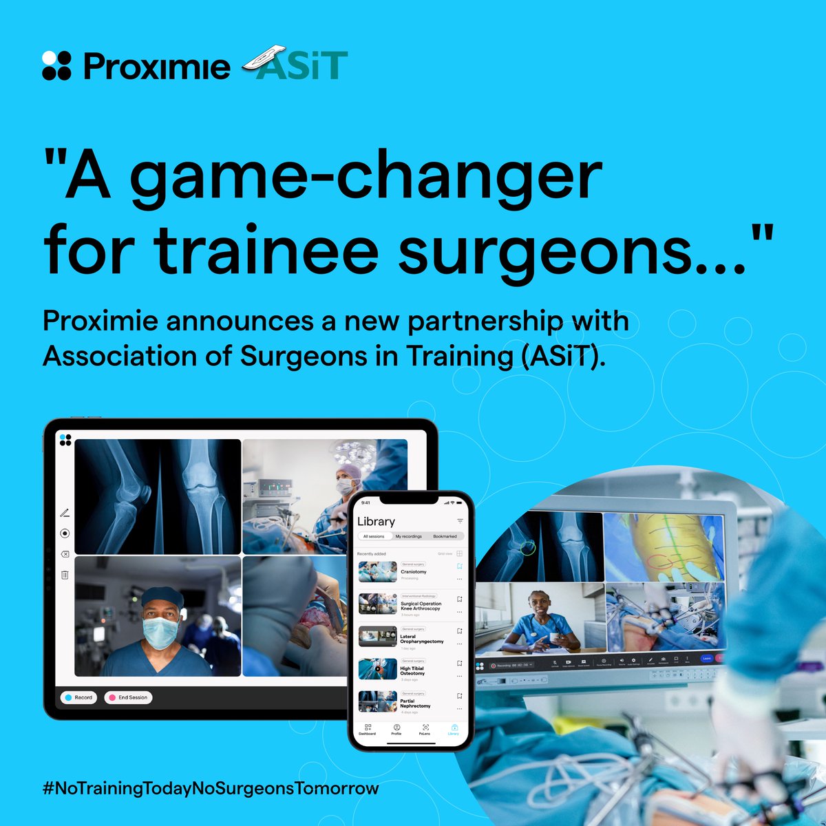 DrNadineHH's tweet photo. @Proximie's new partnership with @ASiTofficial will provide a crucial resource for training the next generation of surgeons. I'm incredibly proud our platform will make a significant difference to the ongoing educational opportunities surgical trainees receive... https://t.co/LGNVe2Zriy