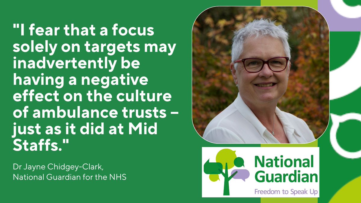 NatGuardianFTSU's tweet photo. The National Guardian is urgently calling for an independent cultural review with Ministerial oversight to improve the culture of NHS ambulance trusts following our Speak Up Review

https://t.co/YKPU5mKPwp

#SpeakUpReview #FTSUforEveryone https://t.co/hbad5P9gYO