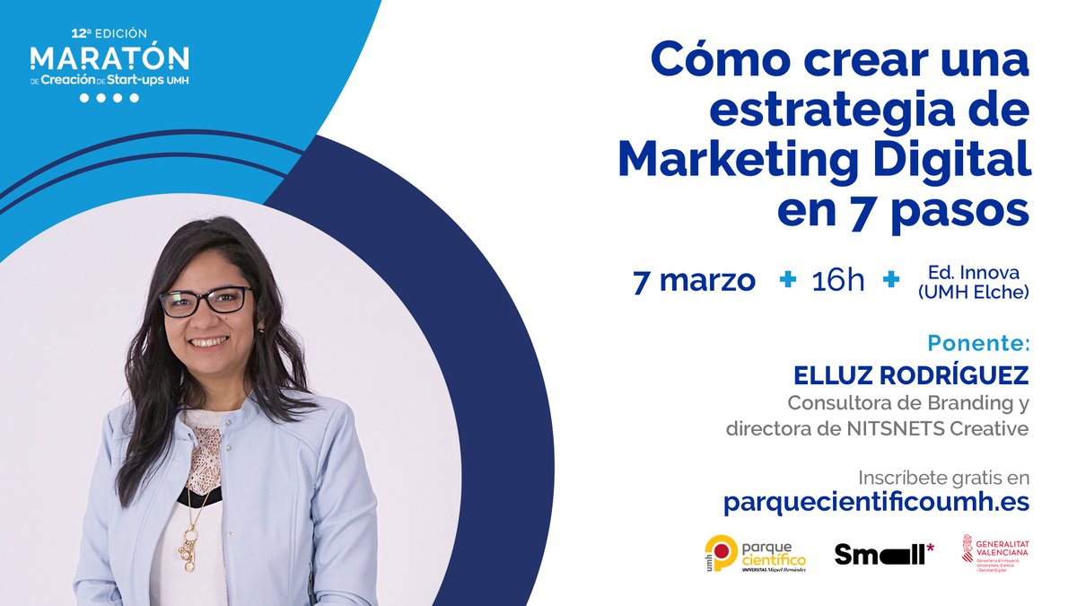 #MaratónUMH | 📢 ¿Te gustaría crear una estrategia de Marketing Digital eficiente? 🤔

¡Apúntate a esta jornada y aprende a realizarla en tan solo siete pasos! 🙌

📅 Martes 7 de marzo | A las 16:00h

🏦 Edificio Innova (<a href="/UniversidadMH/">UMH</a>) 

Inscripciones 📌:
bit.ly/EstretegiaMark…