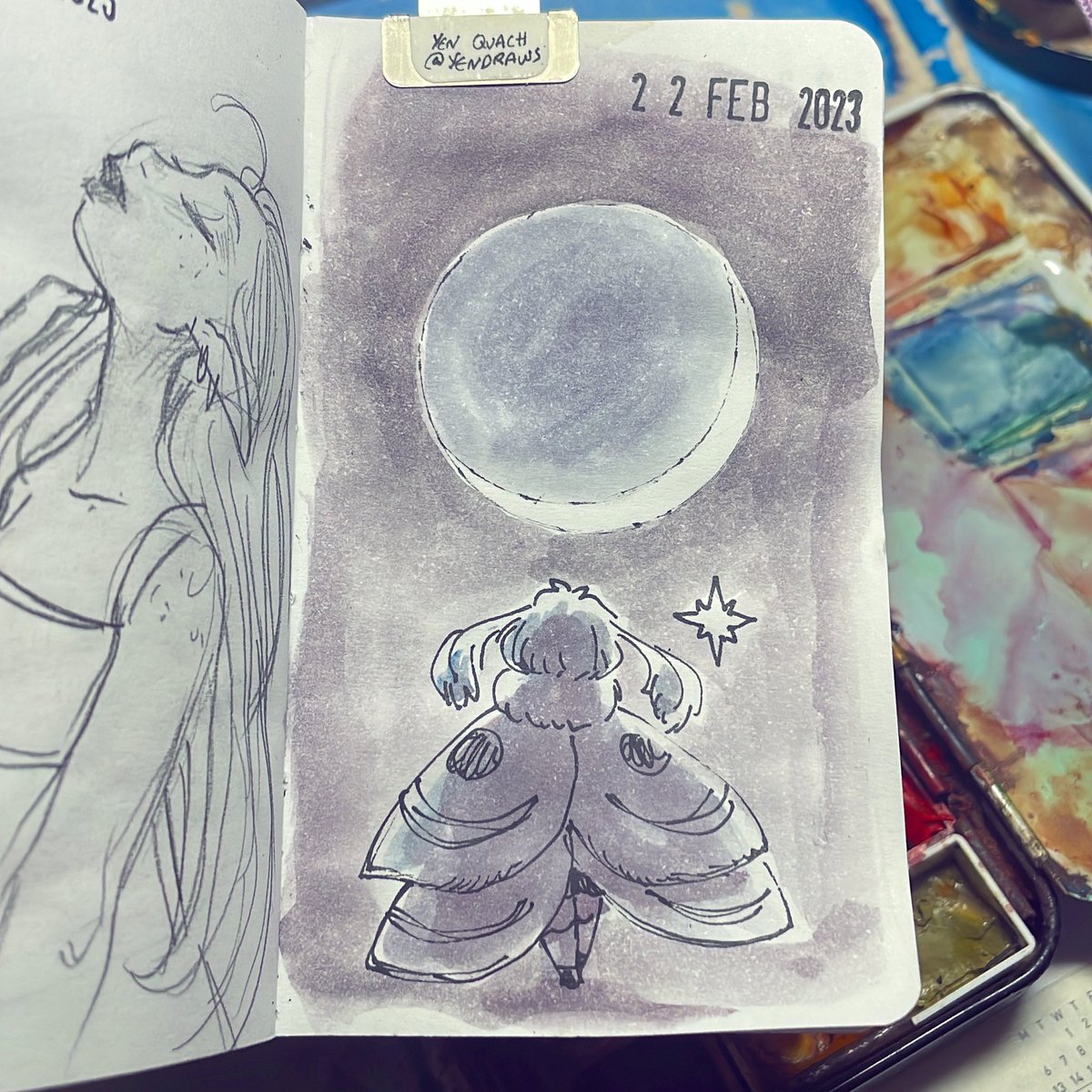 YenDraws's tweet photo. Moonlit #illustration #draweveryday #ded2023 #capule https://t.co/5jktWs4Bwk