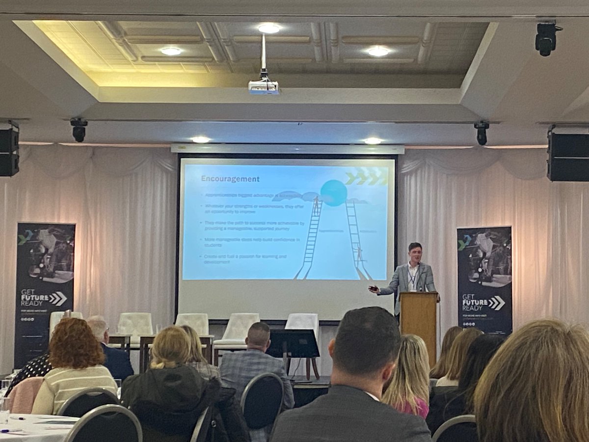 FSBNIRegion's tweet photo. Really inspirational presentation from Kieran Dougall on his apprenticeship journey “from HLA to PHD” #getfuturereadyabc @abcb_council @Economy_NI https://t.co/KCWukP70Jq