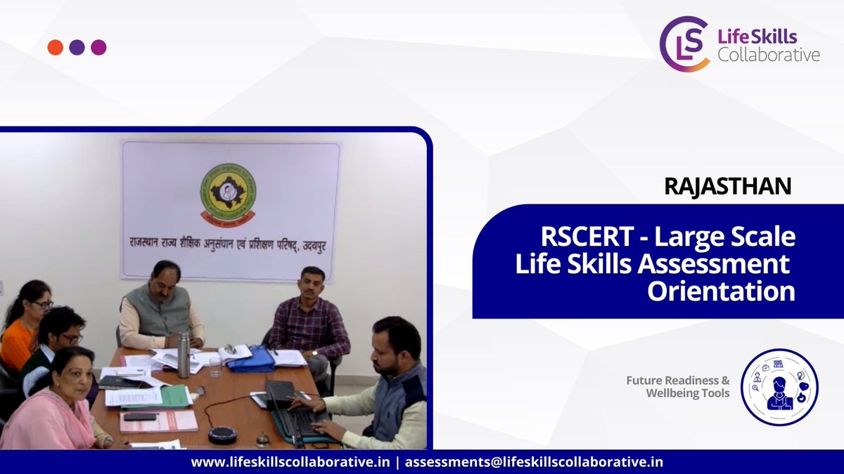 lifeskills_in's tweet photo. @lifeskills_in in collaboration with #RSCERT & @PiramalFdn hosted an orientation meeting in Udaipur for the upcoming "Large Scale Life Skills Assessments Program".
#Assessments https://t.co/qXthOc95oe