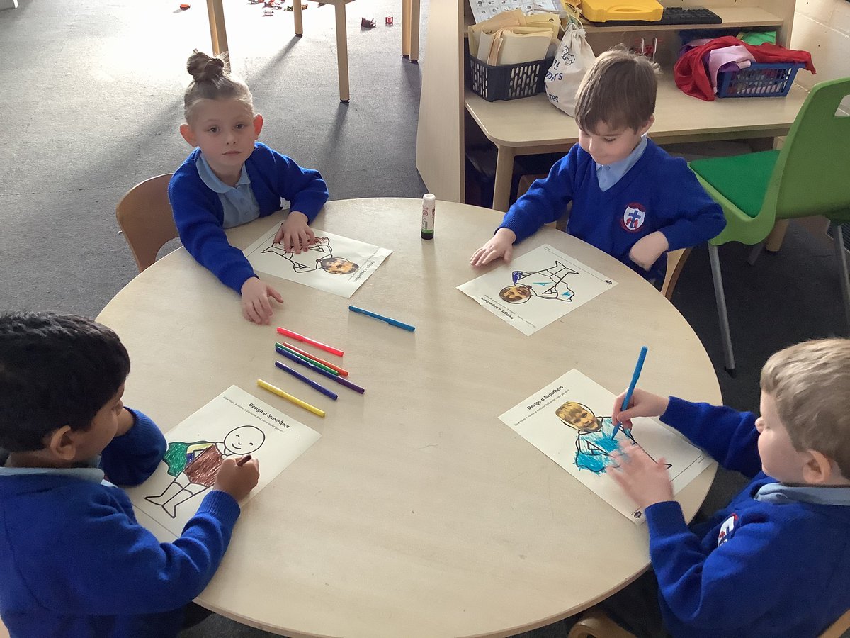 StGregorysRec's tweet photo. Creating our own superheroes after reading the story ‘Juniper Jupiter’💥🦸🏼‍♂️🦸🏽@LiteracyCounts1 https://t.co/sCizmA1avu