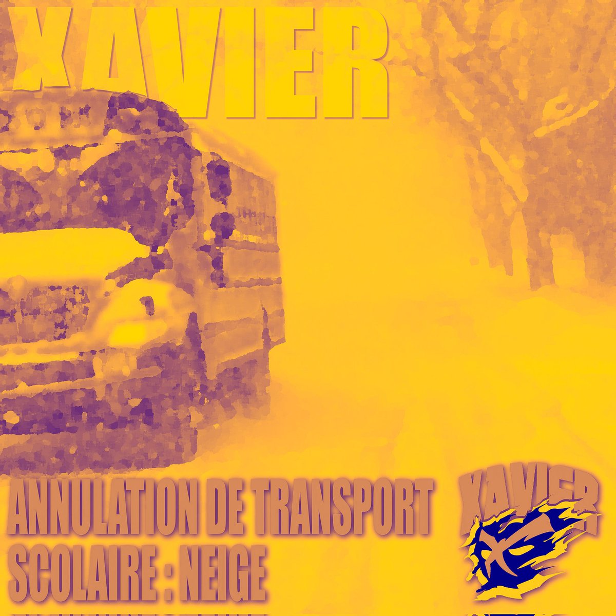 #xavMÉTÉO | Déjà vu? Le transport scolaire est encore une fois annulé pour la journée: aujourd'hui les routes sont véritablement un désastre! Comme hier, les portes de l'école seront ouvertes. Consultez le Google Classroom pour les leçons de la journée.