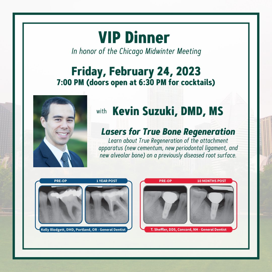 PerioLase4LANAP's tweet photo. Visit Exhibit 4439 at the #CDSMidwinterMeeting to receive a complimentary practice growth consultation! Or join us for dinner with Dr. Kevin Suzuki to learn more about the #LANAP & #LAPIP protocols! RSVP with Anthony Cannon at (727) 599-5617. #CDS23 #MidwinterMeeting #PerioLase https://t.co/QsUBxQR9Pz