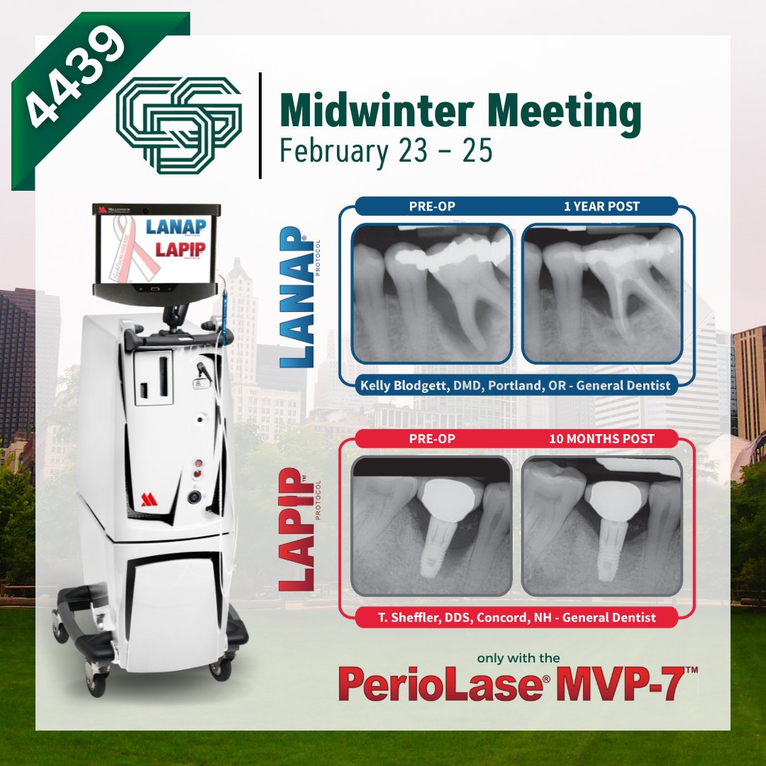 PerioLase4LANAP's tweet photo. Visit Exhibit 4439 at the #CDSMidwinterMeeting to receive a complimentary practice growth consultation! Or join us for dinner with Dr. Kevin Suzuki to learn more about the #LANAP & #LAPIP protocols! RSVP with Anthony Cannon at (727) 599-5617. #CDS23 #MidwinterMeeting #PerioLase https://t.co/QsUBxQR9Pz
