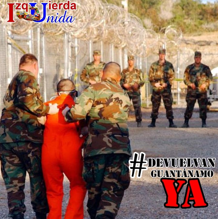 IzquierdaUnid15's tweet photo. #23DeFebrero Día Internacional Contra las Bases Militares de EEUU y la OTAN. 
Aquí en nuestra Isla Rebelde tenemos ese engendro hace ya 120 años. 
#DevuelvanGuantánamoYa 
#IzquierdaUnida https://t.co/58H5Q6JrvF
