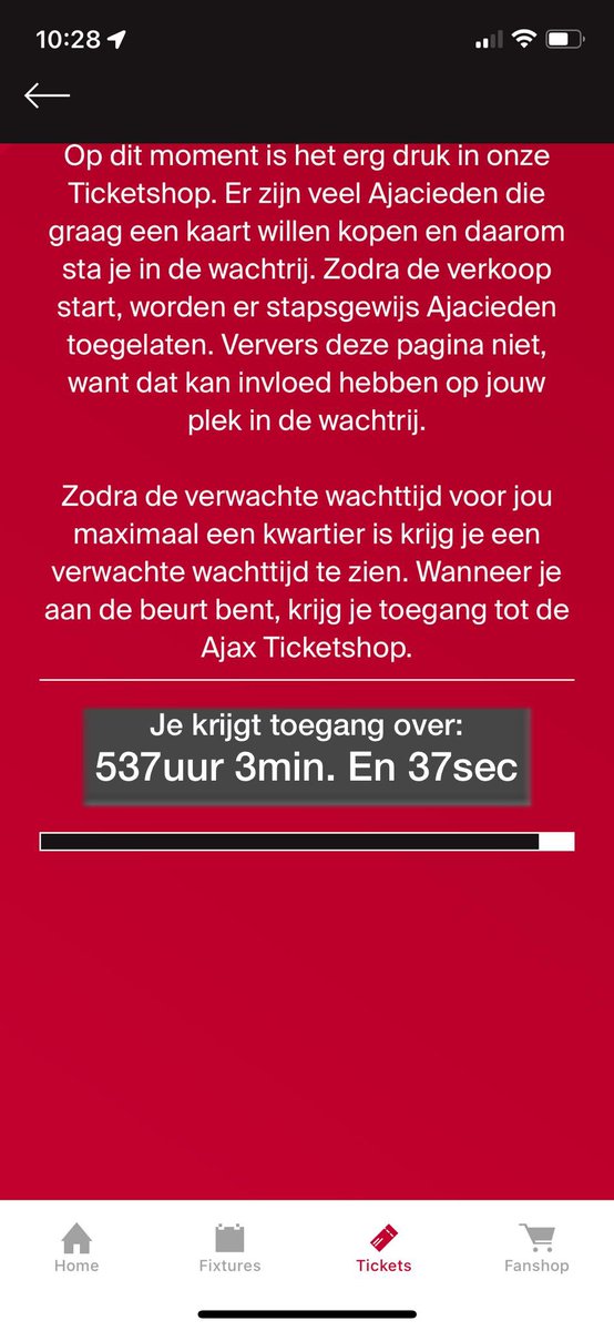 Zucht, Ben er bijna door hoor <a href="/AFCAjax/">AFC Ajax</a> <a href="/AjaxFancare/">Ajax Fancare</a> #ajax #ajaxtickets