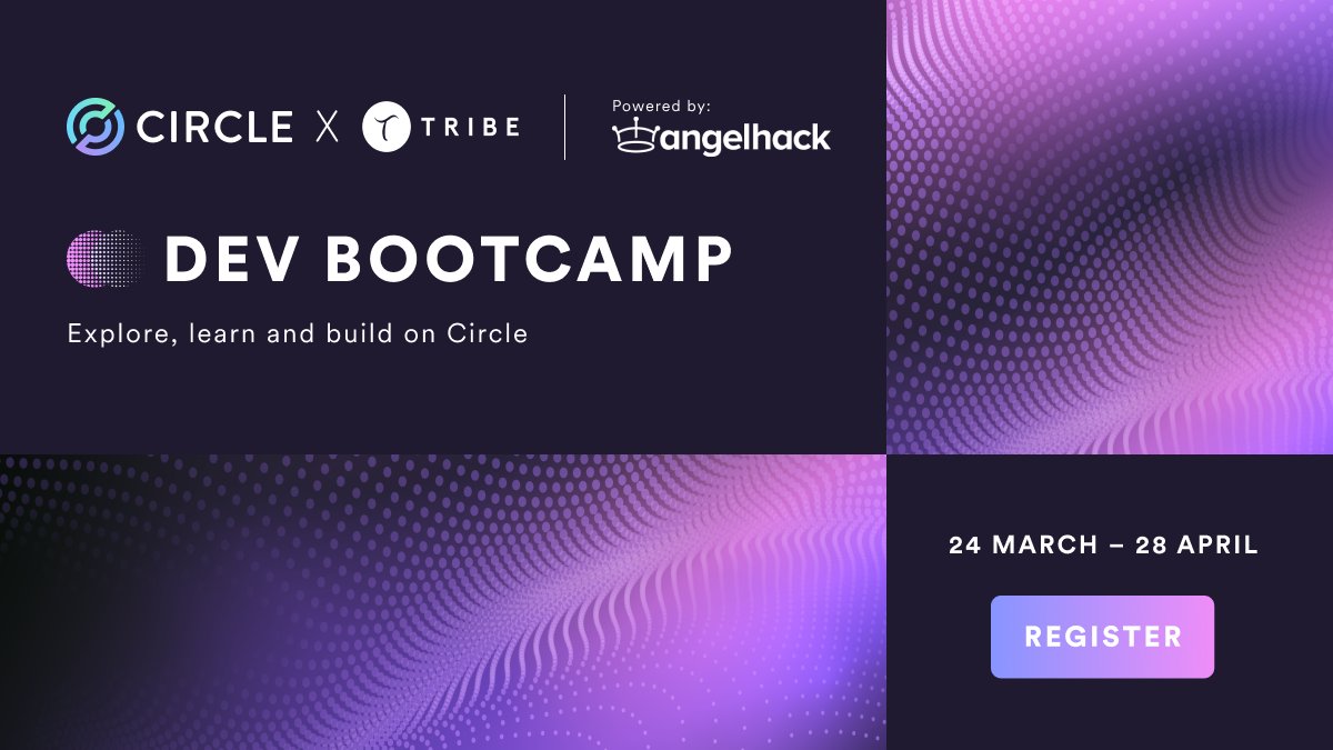 tribex_co's tweet photo. The second stage of our collaboration with @circle is now live! Check out the exclusive #DevBootcamp ⛺️
Dive into advanced blockchain concepts with hands-on training & build innovative projects that work across multiple chains. Limited seats available! https://t.co/ODgwUJBOu4 https://t.co/7ujf253Vsq