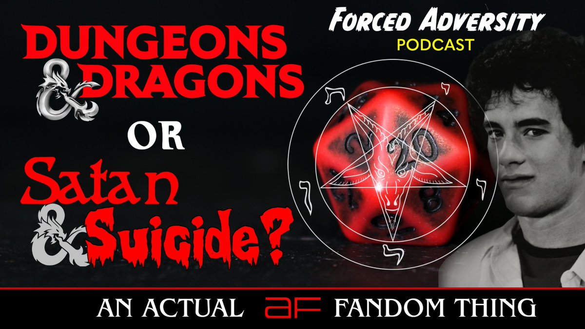 ForcedAdversity's tweet photo. Episode 2 - Dungeons &amp; Dragons and it's Satanic Panic of the 80s - is up on Spotify

Secret tunnels, terrible acronyms, and the truth of Tom Hanks' dark past! Plus, @GM_MorganV geeks all the way out as the episode's host.

Clutch your pearls!
▶️https://t.co/65KnxXXEy7 https://t.co/ZgvLxItFuX