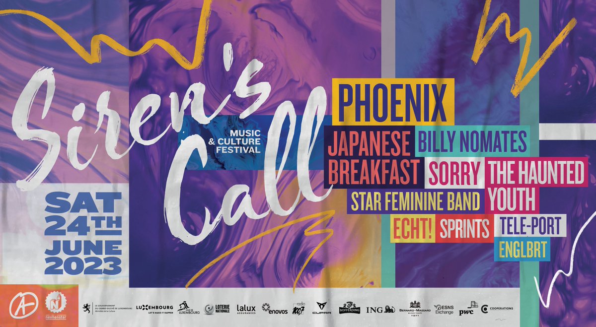 The Siren's Call full line-up has just been unveiled 🧜‍♀ Time to plug in your earbuds &amp; listen to the official playlist while booking your tickets through the links below!

🎫 Info &amp; tickets: sirenscall.lu
🎧 Listen to the official playlist: bit.ly/3Zdnnbw