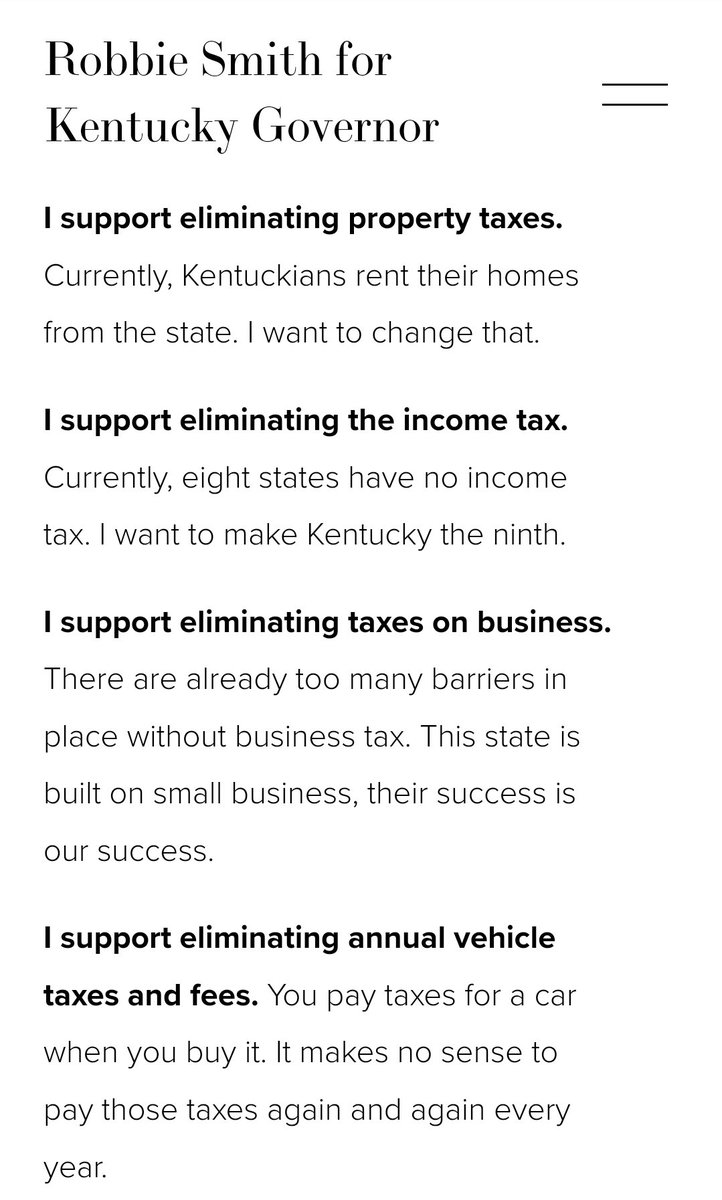 Eliminating taxes on business and income would increase Kentuckians' income, and boost our economy!

rsmith4gov.com
facebook.com/rsmith4gov