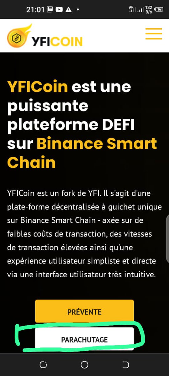 GradyMakanda's tweet photo. https://t.co/DhHFEYr34P
Lancement de l'airdrop YFI pour 19 jours. 
 valeur de plus 9400$.
Copiez l'adresse BNB Smart Chain dans votre Trust wallet et revenez cliquer sur ce lien 👉 https://t.co/DhHFEYr34P  puis l'option aidrop et Coller votre adress BNB smart Chain https://t.co/9IVsumIBo5