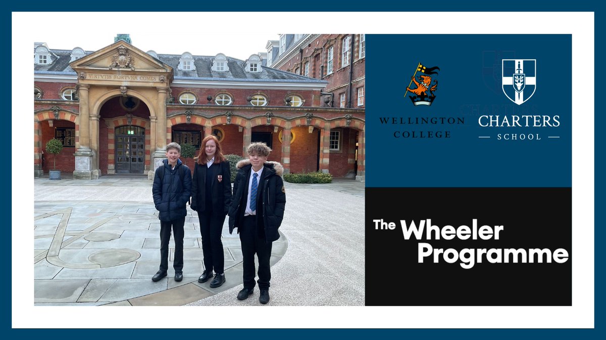 ChartersSchool's tweet photo. 4 Yr9 students applied for #WheelerProgramme supported by @WellingtonUK which provides #academic #enrichment, #mentoring & #support over 5 yrs to state school students to encourage #ambitious #aspirations for the future.
Read how our students got on https://t.co/p34l1tJTHJ https://t.co/3DNybea7zf
