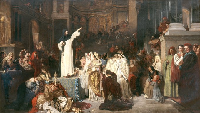 Savonarola preaching against prodigality by Ludwig von Langenmamtel (1879)