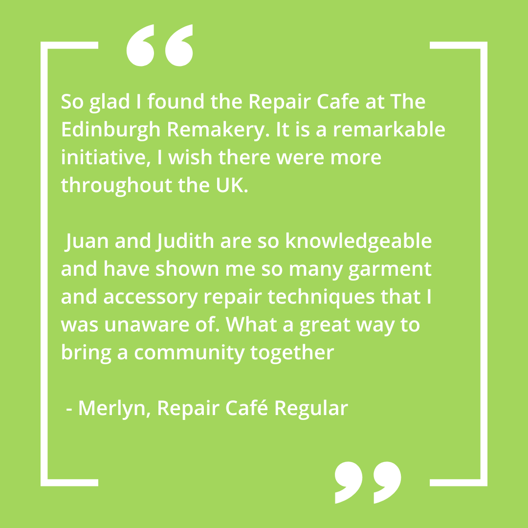 EdinRemakery's tweet photo. Edinburgh Remakery is all about community and so we love it when we see feedback like this about our weekly repair cafes!
Our cafes run every Friday and are a great way to learn repairing skills in a fun and relaxed setting!
#repaircafe #leith #edinburghcommunity https://t.co/j1vK4HGlL7