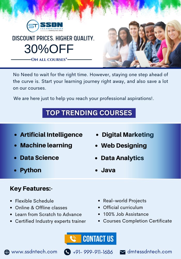 Apply now: lnkd.in/fJTFdTF

#holioffer #ArtificialIntelligence #Machinelearning #DataScience #Python #DigitalMarketing #WebDesigning #DataAnalytics #Java