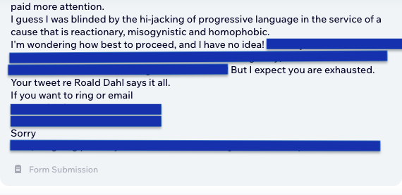 I've just received the most heartening email from someone within the children's publishing industry. Anonymity protected because, well, you know...