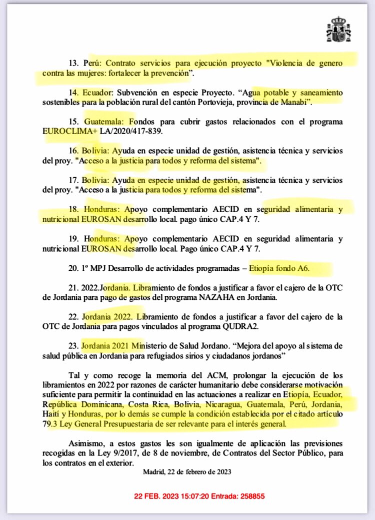 🔴 ¡ATENCIÓN!

El Gobierno por fin dice a qué se dedican parte de los fondos europeos que recibe 🇪🇸. Veamos:

-Pasta (millones de €) para EUROCLIMA (Costa Rica, Antigua)
-Pasta para Guatemala (violencia de género)
-Pasta para las PYMES EN PERÚ. (🤦🏻‍♂️)

Sigo…