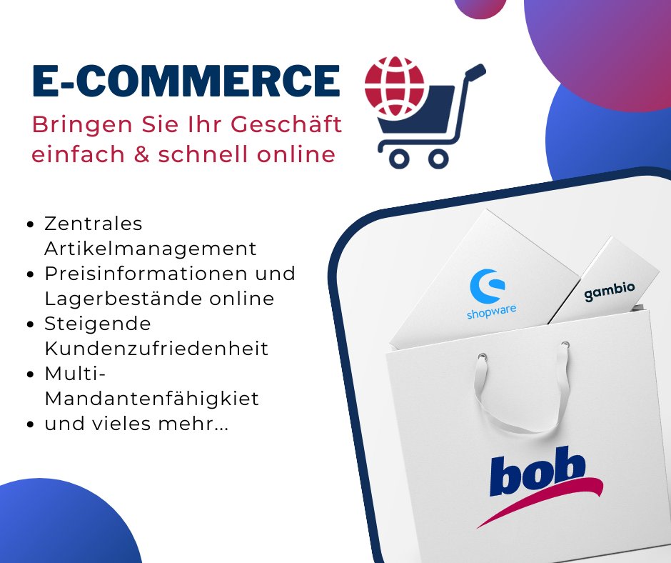bob_sys's tweet photo. Mit der E-Commerce Schnittstelle der bob ShopSuite steuern Sie den Datenfluss von SAP Business One in ein Webshop-System Ihrer Wahl und zurück. Profitieren Sie dabei von der nahtlosen und vollständigen Integration von Shopware, Magento, Oxid und über 40 weiteren Shopsystemen! https://t.co/8cro42CUtW