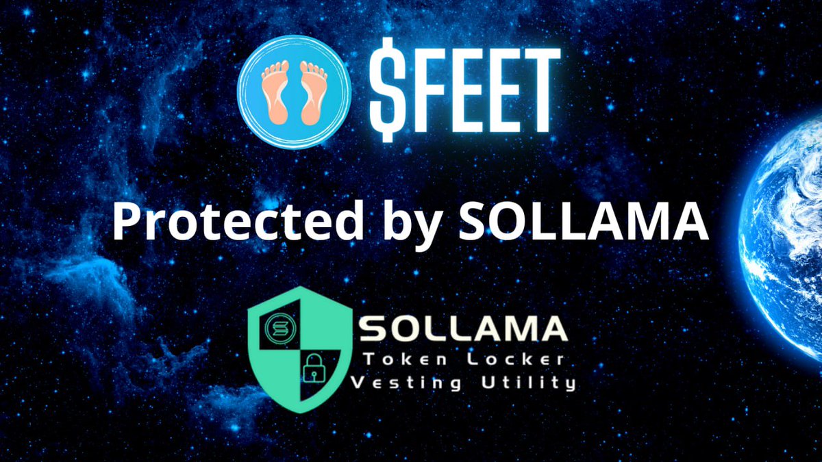 sendfeetx's tweet photo. To celebrate locking 10% of $FEET supply with @sollamautils we will be airdropping 20 $FEET FRENS to the first 20 people who 
Follow @sendfeetx @sollamautils 
Have $FEET FREN PFP for a bonus airdrop https://t.co/MrJqjxtbHA