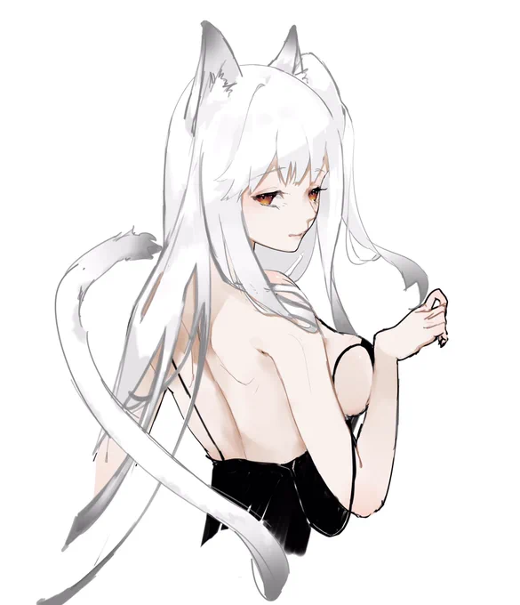 昨日の夜猫の日だと気づいて、急遽描きかけの空母さんをネコ化させてみました#ねこの日 #艦これ 
