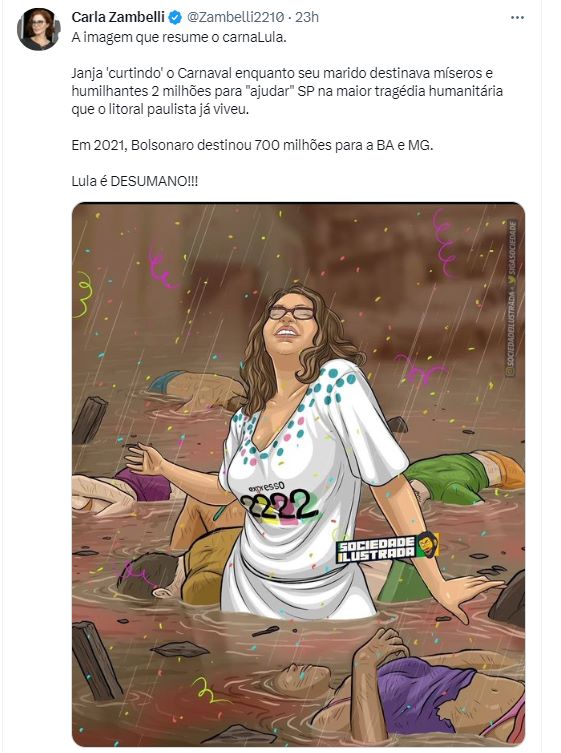 delucca's tweet photo. Pô @zambelli2210, sabe o que o teu ex-presidente Jair Bolsonaro fez relação a prevenção de desastres no país?

Cortou o orçamento de obras emergenciais de mitigação para redução de desastres em 99% e 
para execução de projetos e obras de contenção de encostas em 94%. https://t.co/PNntJeJAW6
