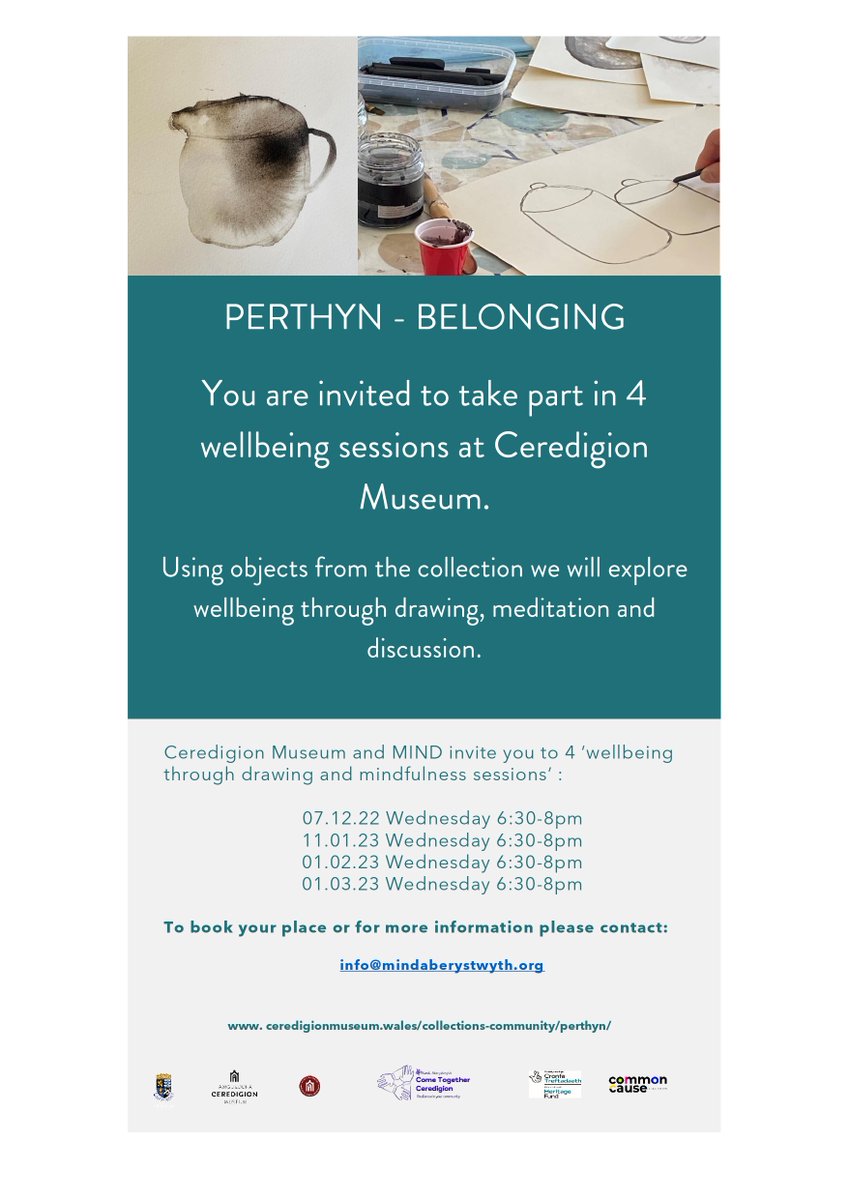mindaberystwyth's tweet photo. The next 'Perthyn' session at Ceredigion Museum will be on Wednesday 1st of March.
Please get in touch at info@mindaberystwyth.org for more information! https://t.co/LFzQZYqwCw