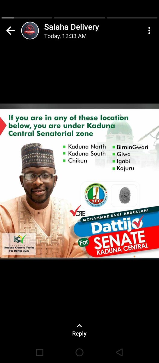 JamilaAdamu2's tweet photo. Are u looking for competence and credibility? then vote @Dattijo for #senatorKadunacentral #2023GeneralElections #incomingsenator inshaallah. https://t.co/D0v7a0Me2i