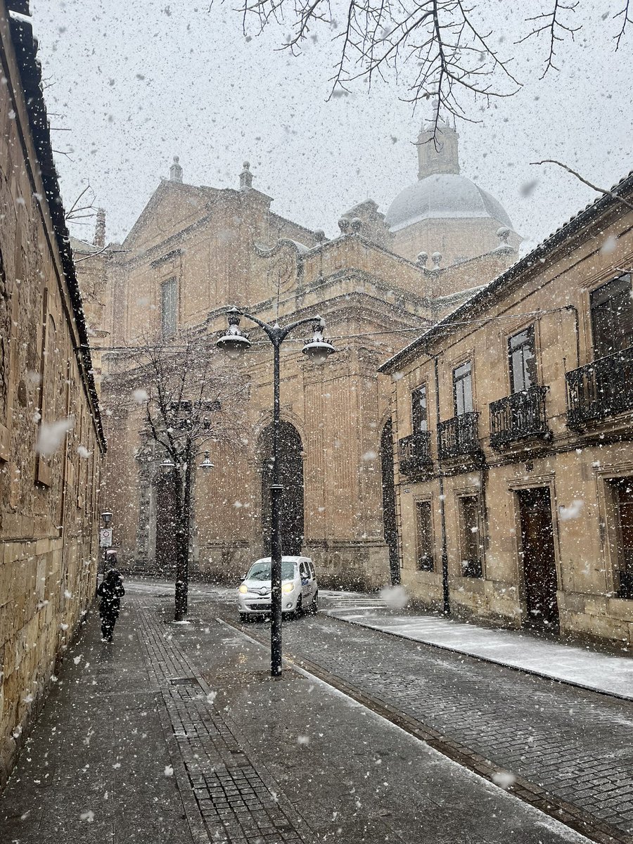 redin_iker's tweet photo. Pensábamos que Salamanca no podía ser más bonita, y de repente, se puso a nevar…✨✨ https://t.co/faRgkcYmZi