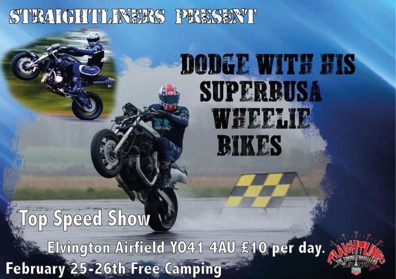 BSTProducts's tweet image. The Straightliners Speed Show! Ft. BST sponsored Dodge with his SuperBusa wheelie bikes!

Date: 25th- 26th February 2023
Location: Elvington Airfield, Halifax Way, Elvington, Yorkshire, YO41 4AU
Price: £10 per day

#Straightliners #Elvington #SpeedShow #Cars #Bikes #Motorshow