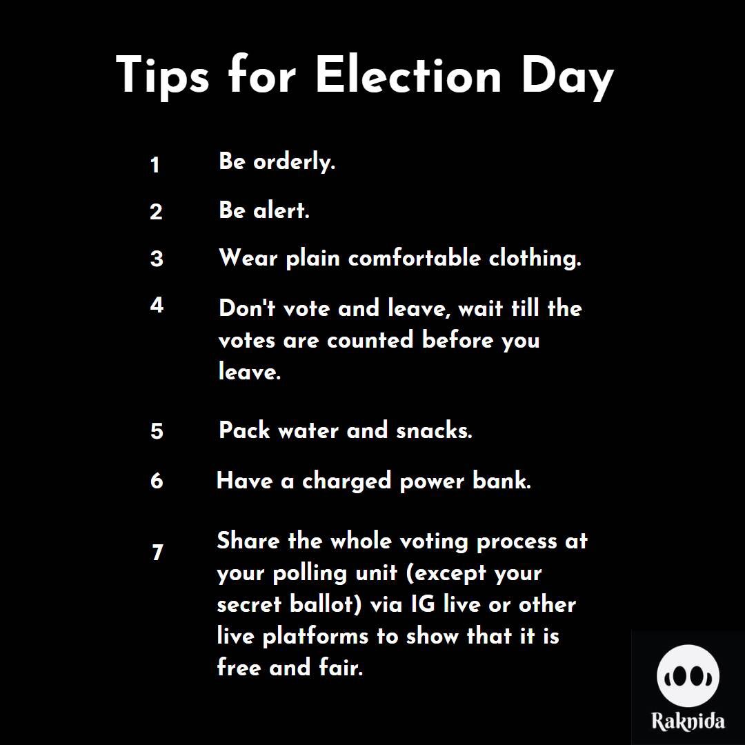 raknida_'s tweet photo. The 2023 presidential election is two days away!

If you’re a first time voter or know someone who is, here are some tips that will aid you in exercising your civic duty.

#raknida #2023generalelection #vote https://t.co/TnQubaKhHE