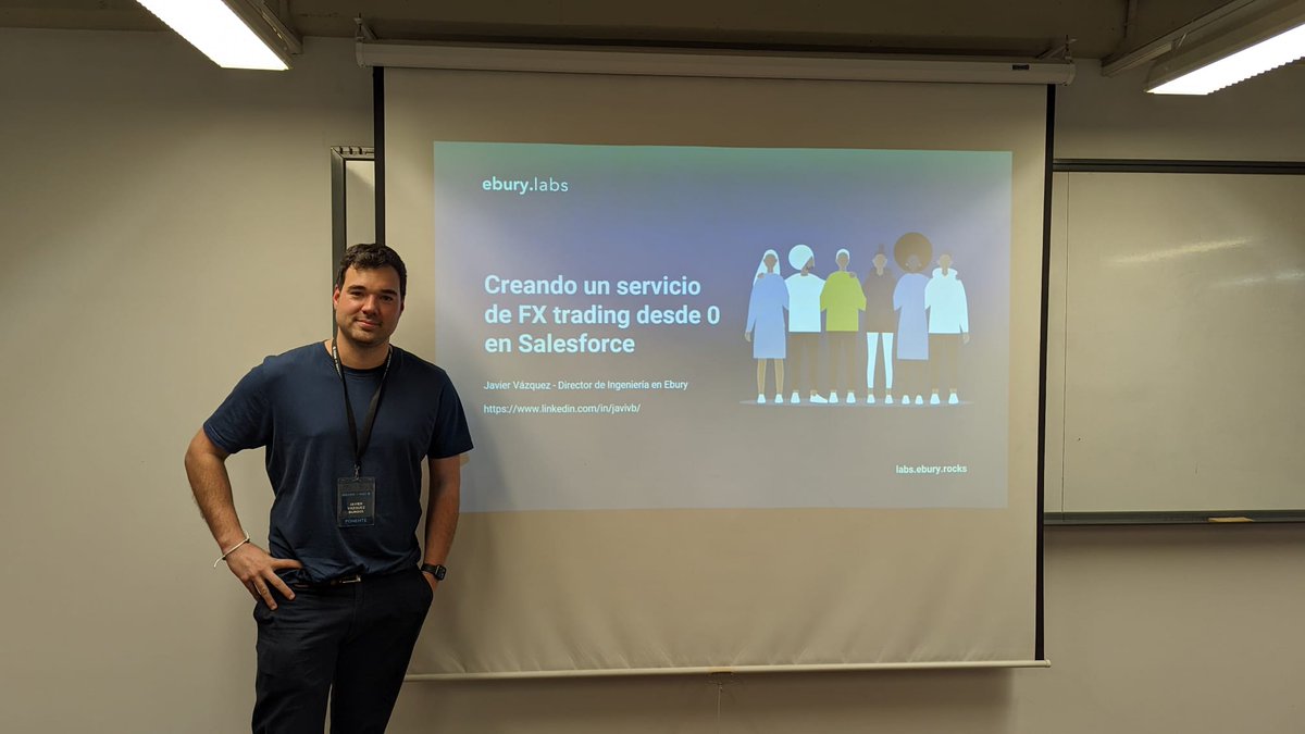 Yesterday, <a href="/javivb/">Javier Vázquez</a> presented a talk at the <a href="/InformaticaUMA/">ETSI Informática UMA</a> on how to create a trading FX service in #Salesforce👏🏼
Many thanks to all students who attended and the <a href="/ConsejoInfUma/">Consejo Informática</a> for letting us run one of the workshops during the <a href="/HackersWeek/">Hackers Week</a>! 🎓🤝