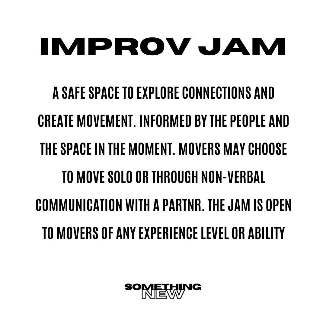 SomethingNewHTX's tweet photo. February 25, come through and join us for our first Improv Jam!   

Register for class/event: https://t.co/h9tEENJlcn 

Class Updates:
https://t.co/qou61p2amA

Schedule:

2:30PM | Floorwork (Persi Mey)  
4PM | Toolbox (Amy) 
5:30PM | Contact Improv (Joel) 
7PM | Improv Jam (FREE) https://t.co/sW0uSnxNYI