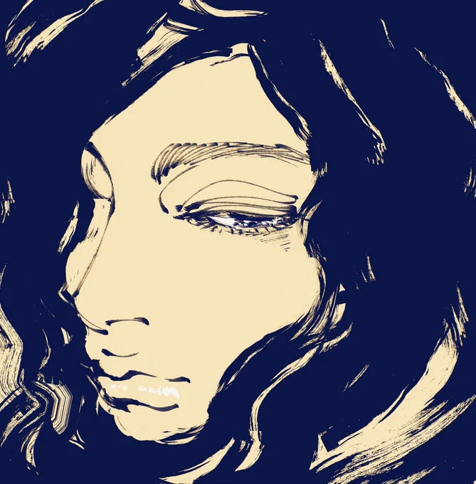 「深く優しい瞳」沈んでいくようだ#イラスト#illustration 