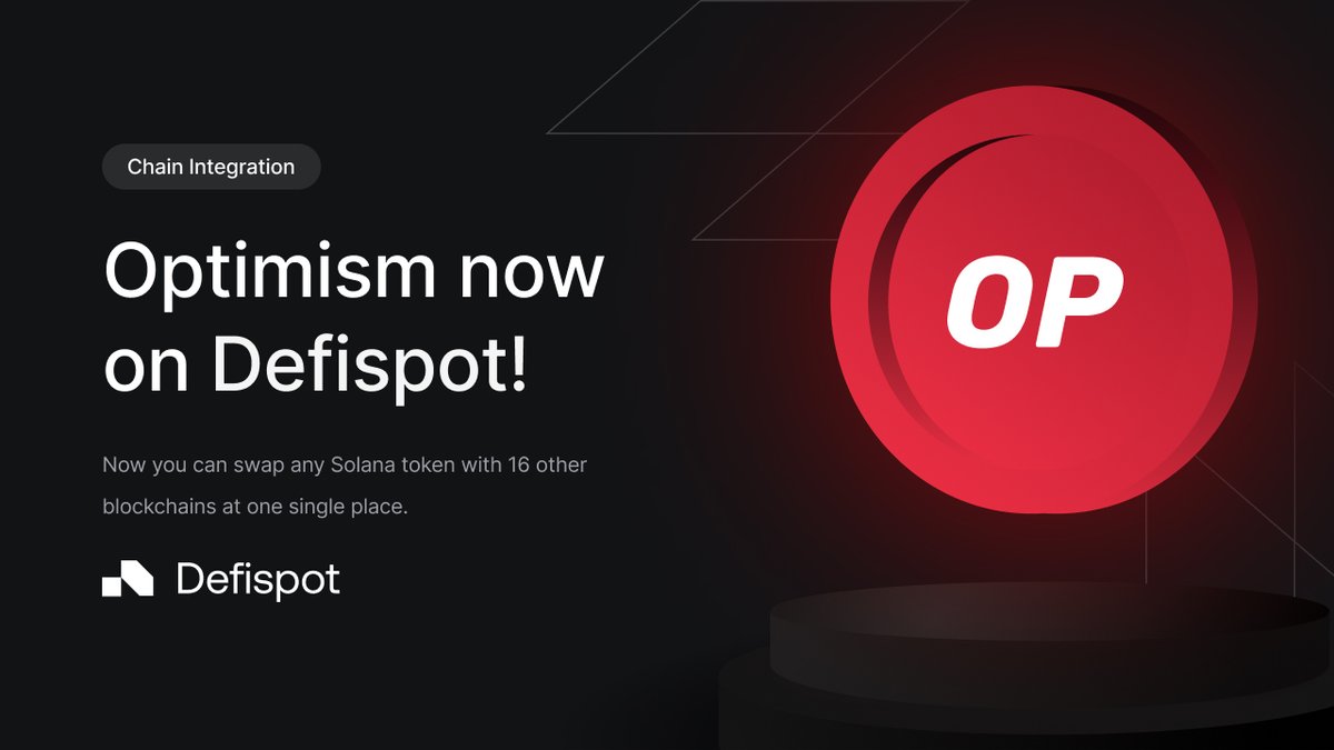 Defispot's tweet image. ⛓️ New Chain 

Defispot Lists #Optimism!
@optimismFND is a Layer 2 scaling solution for Ethereum that can support all of Ethereum's Dapps.

☑️ No trading fees
☑️ DEX aggregation
☑️ Trading: 01:00 AM CET 23rd Feb

Learn more ➡️ Defispot.com