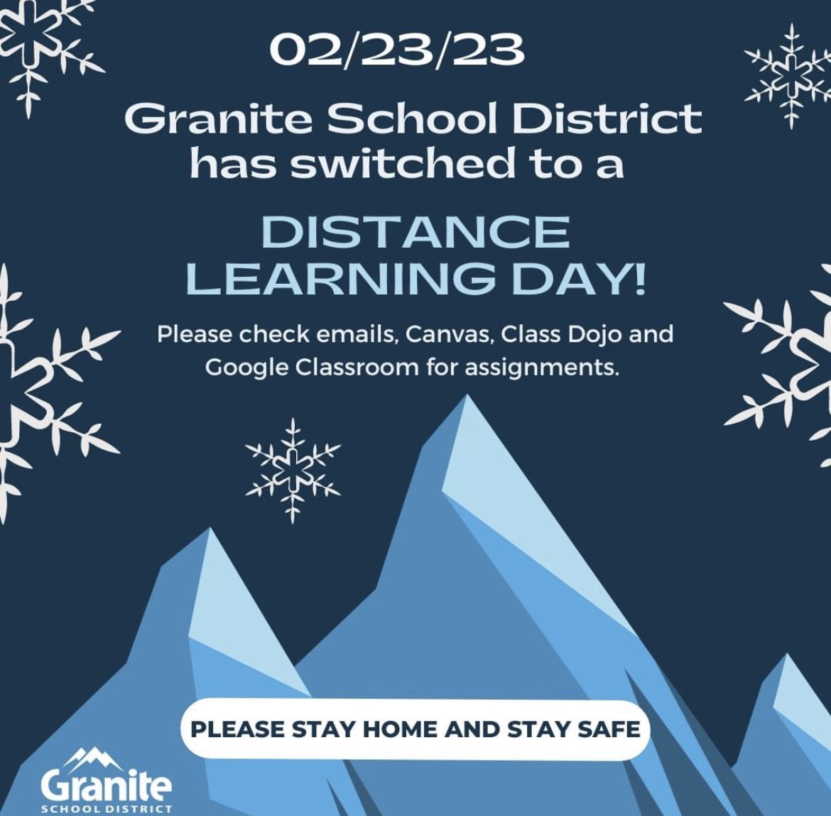 RedwoodElem's tweet photo. Update for Thursday, 2-23. Be safe and stay warm, Redwood family. ❄️❤️ https://t.co/qgr8DPBDrm