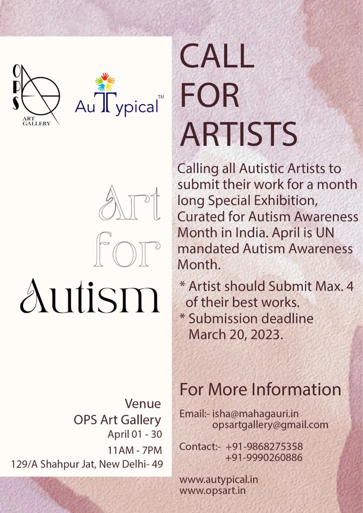 Month long Autistic Art Exhibition cum Sale: Coming soon