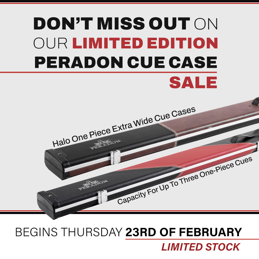 Our Ltd Edition Peradon Halo One Piece Extra Wide Cue case sale is now live!⌛

🟥⬛Red &amp; black: bit.ly/41nrm6Y
🟫⬛Opposite brown: bit.ly/3lZlO2q

#peradon #limitededition #cuecases