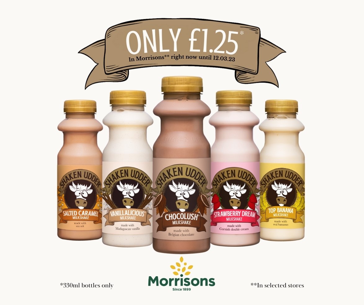 shakenudder's tweet photo. Grab yourself a little bottle of happiness for only Β£1.25 in Morrisons right now! Go on...you deserve it. π₯
*330ml bottles only. **in selected stores
#morrisons #promotion #milkshake #milkshakes #shakenudder #chocolush #vanillalicious #saltedcaramel #topbanana #strawberrydream https://t.co/ju9v0He7kd