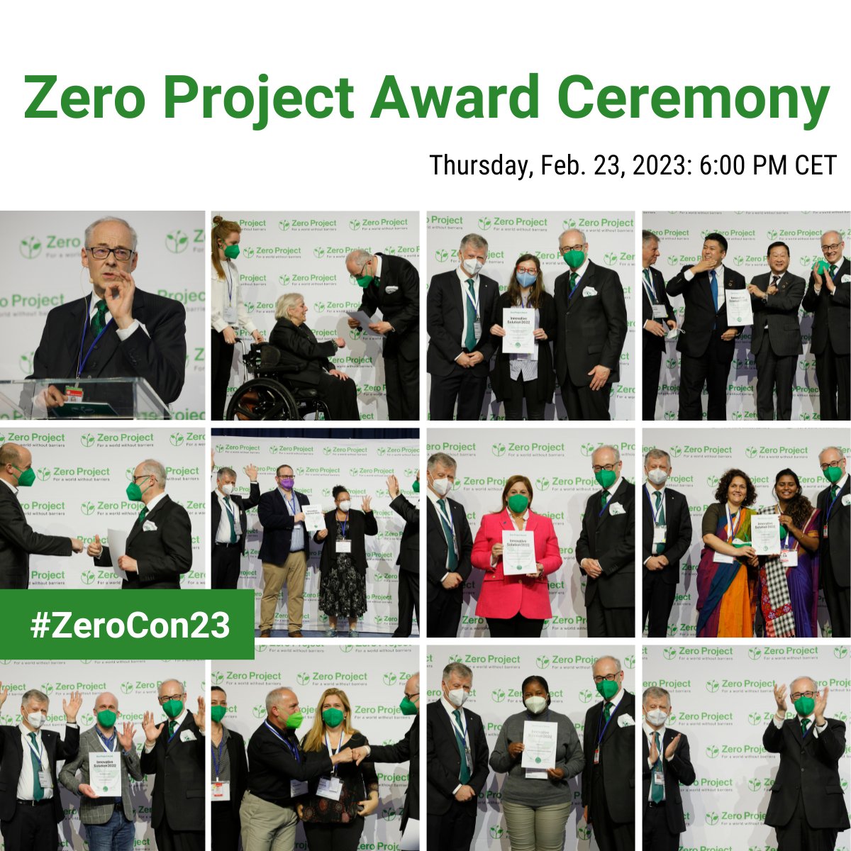 This is the moment that all our 71 Zero Project Awardees have waited for: don't miss the Zero Project Award Ceremony at 6 PM CET!
If you are a Zero Project Awardee here on the ground or a worldwide viewer online ... join the celebration:
ow.ly/ZpZc50N0gnI