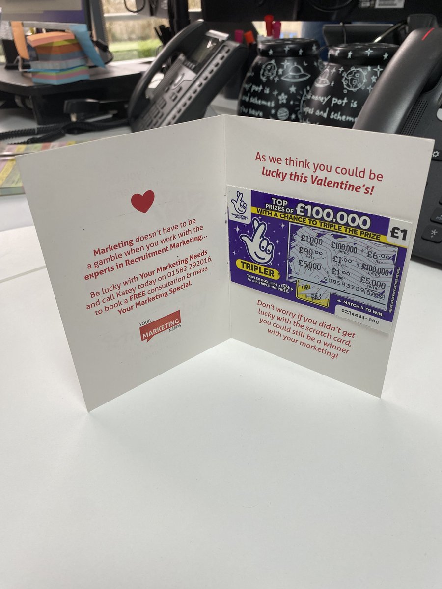 AdditionRecruit's tweet image. 💌Happy Belated Valentines Day!💌

Thank you for the card Your Marketing Needs!
No luck this year but maybe next time👀

#additionsolutions #ITrecruitment #recruiter #marketing