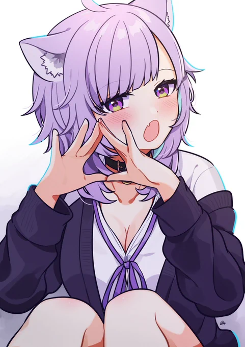 頑張ったご褒美…ほしいなあ#絵かゆ #猫又おかゆ生誕祭2023 