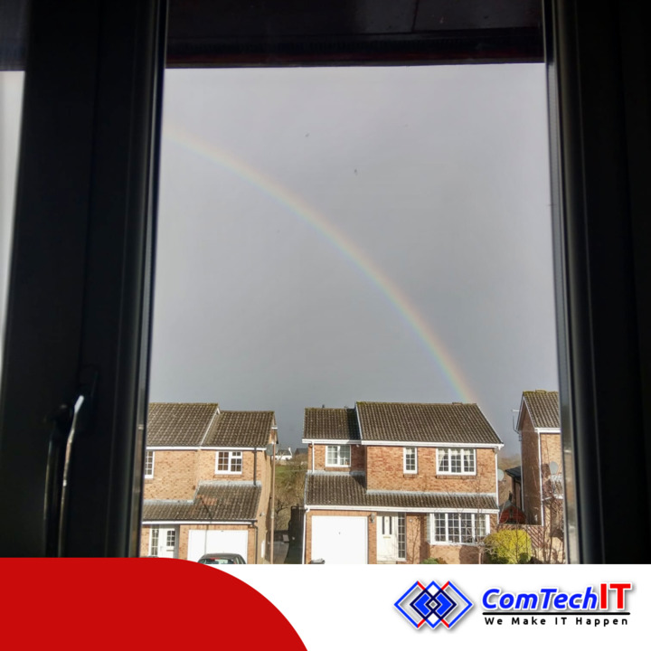ComTech247's tweet photo. Chris getting some nice views whilst working remotely from home. 🌈

Are your team back in the office, working hybrid or remotely? We can help manage your IT from wherever you are in Scotland. 💻

📞 01786 394103 📧 enquiries@comtechit.scot

#ComTechIT #Stirling #ITSupport https://t.co/LnvO29mJEs