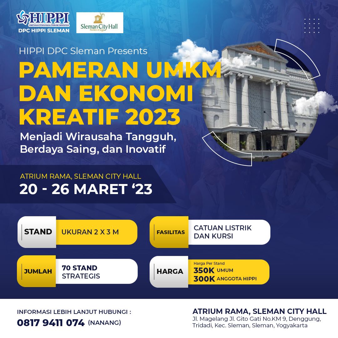 Monggo yg mau ikut pameran di Sleman City Hall #CallingTenant #PromosiYogyakarta #PromosiJogja